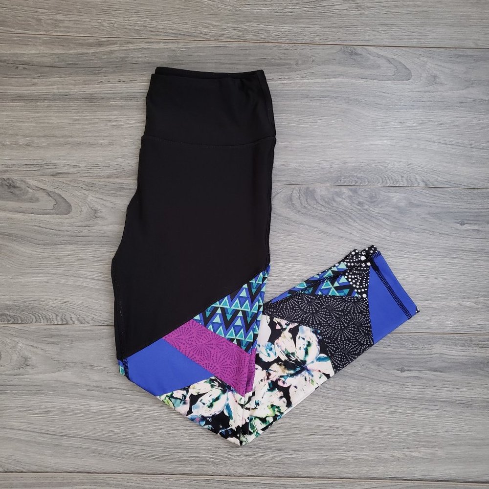 Reebok Patchwork Fitness Yoga Leggings Size Small